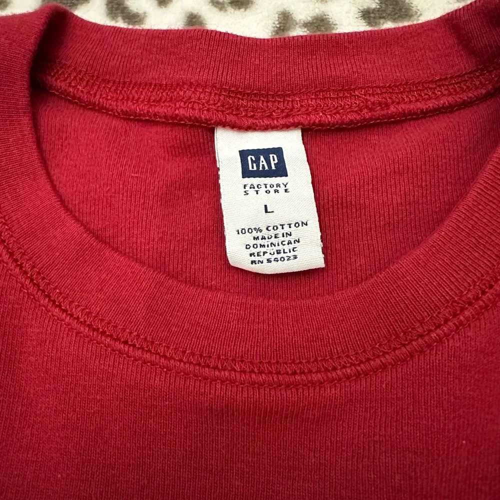 Y2K Gap Factory Store Long Sleeve Chest Stripe Tee in Red Size Large Men’s - Picture 8 of 15